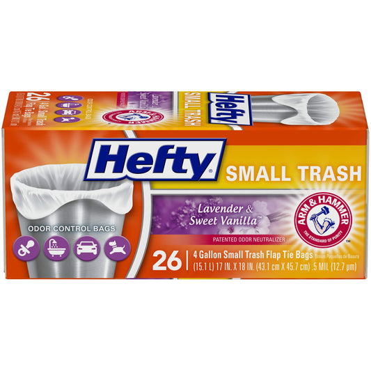 Hefty Lavender Scented 4 Gallon Garbage Bags