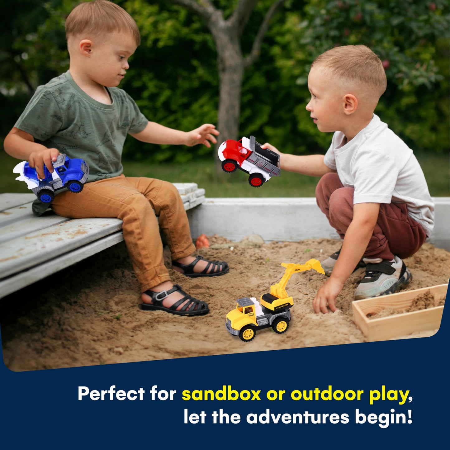 Kidzlane Toddler Dump Truck Toy Set - 4-Pack