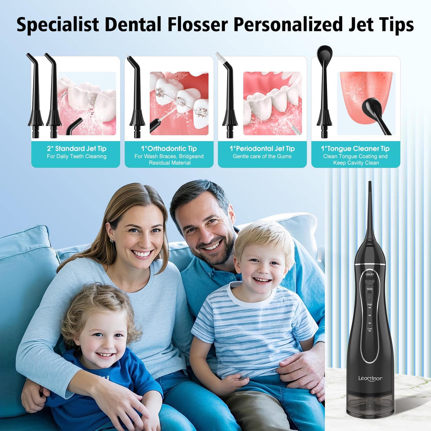 Leominor Portable Water Dental Flosser for Teeth