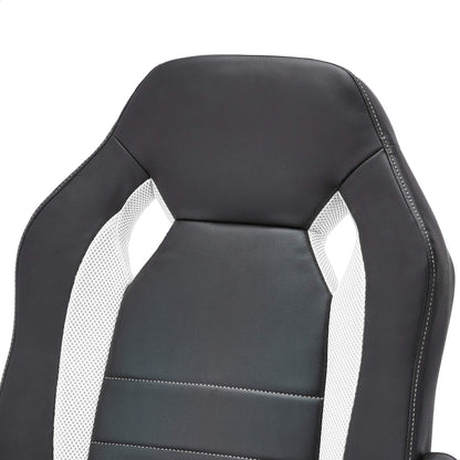 Amazon Basics Racing/Gaming Chair - Faux Leather, 22.6"D x 25.2"W x 44.1"H, White