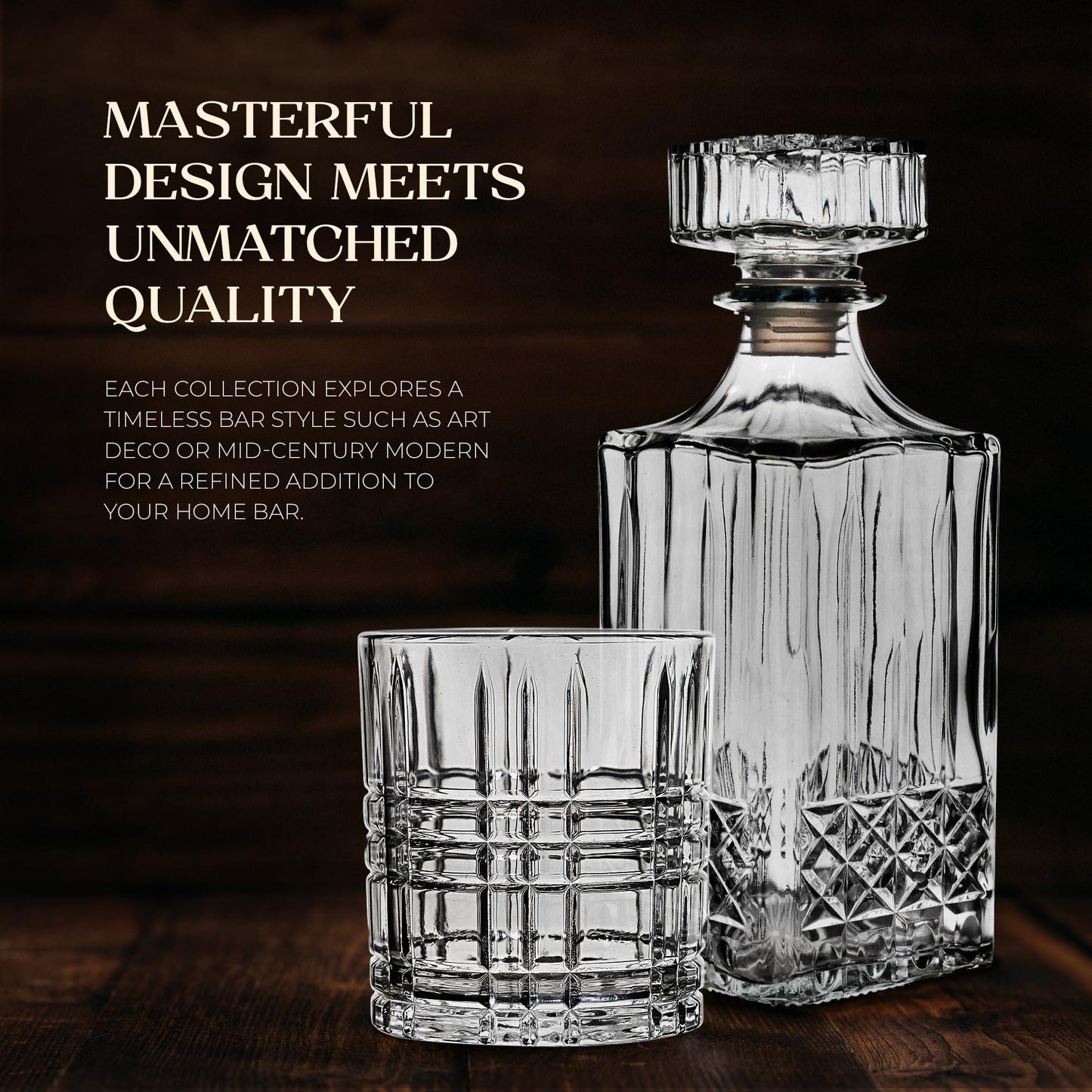 American Atelier Whiskey Decanter & Glass Set, 7-Piece