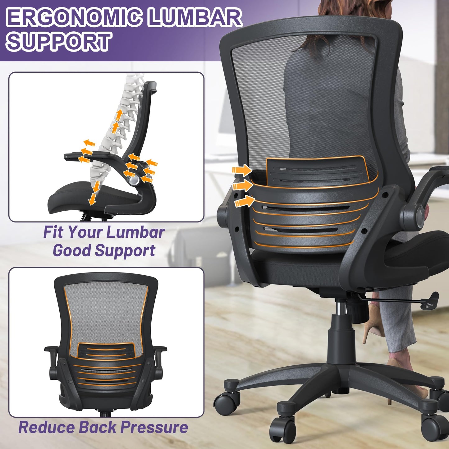 Ergonomic Adjustable Office Chair for Heavy Users