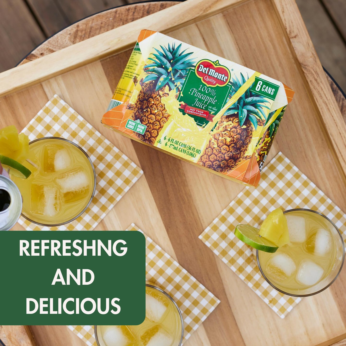 24 Cans Del Monte Pineapple Juice , 6 fl oz.