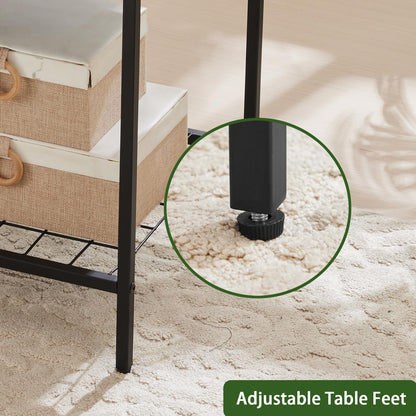 2-Tier Wooden End Table for Living Room
