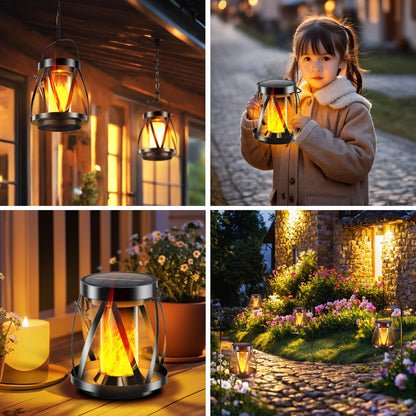 Solar Flickering Flame Lanterns - Garpar Outdoor Lights