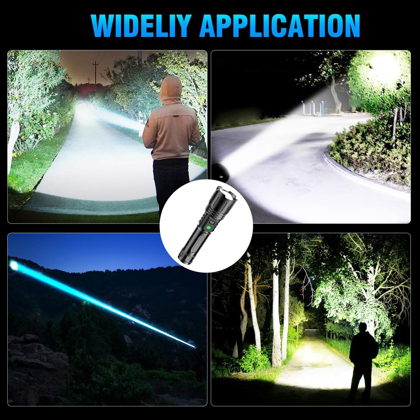 20000 Lumens Hoxida Rechargeable LED Flashlight