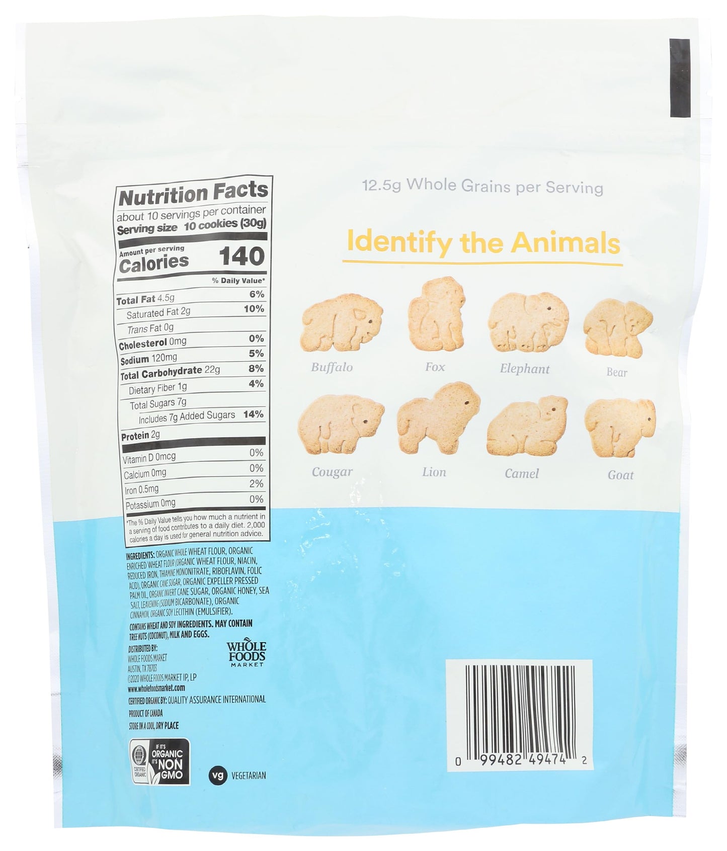 Organic Honey Cinnamon Animal Cookies by 365