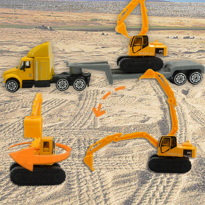 Die-Cast Toy Truck with Rocket and Excavator