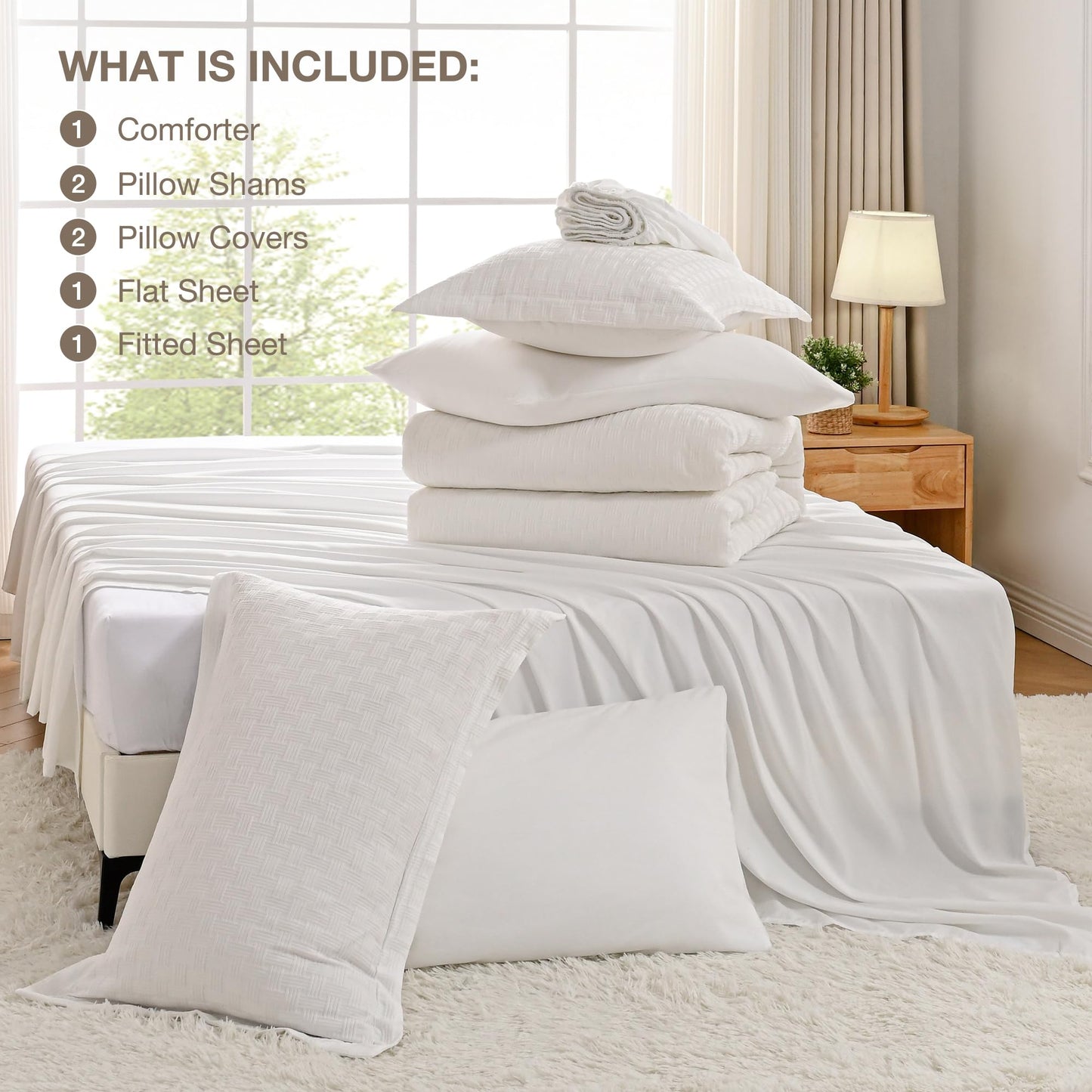 JELLYMONI Queen Size 7-Piece Comforter Set