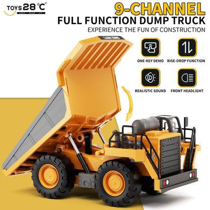 Remote Control Dump Truck Toy with Lights & Sound