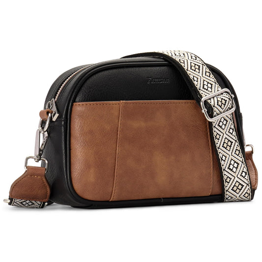 Flowston Leather Crossbody Bag with Adjustable Strap