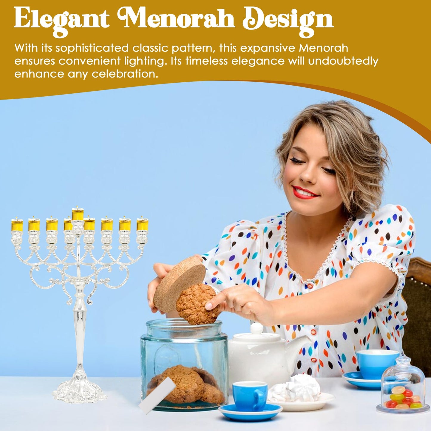 Chanukah Oil Menorah by Majestic Giftware