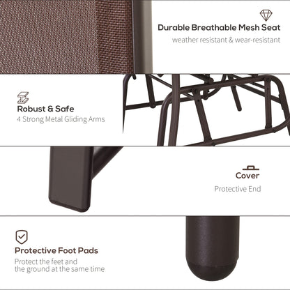 Outsunny Outdoor Glider Chairs with Coffee Table