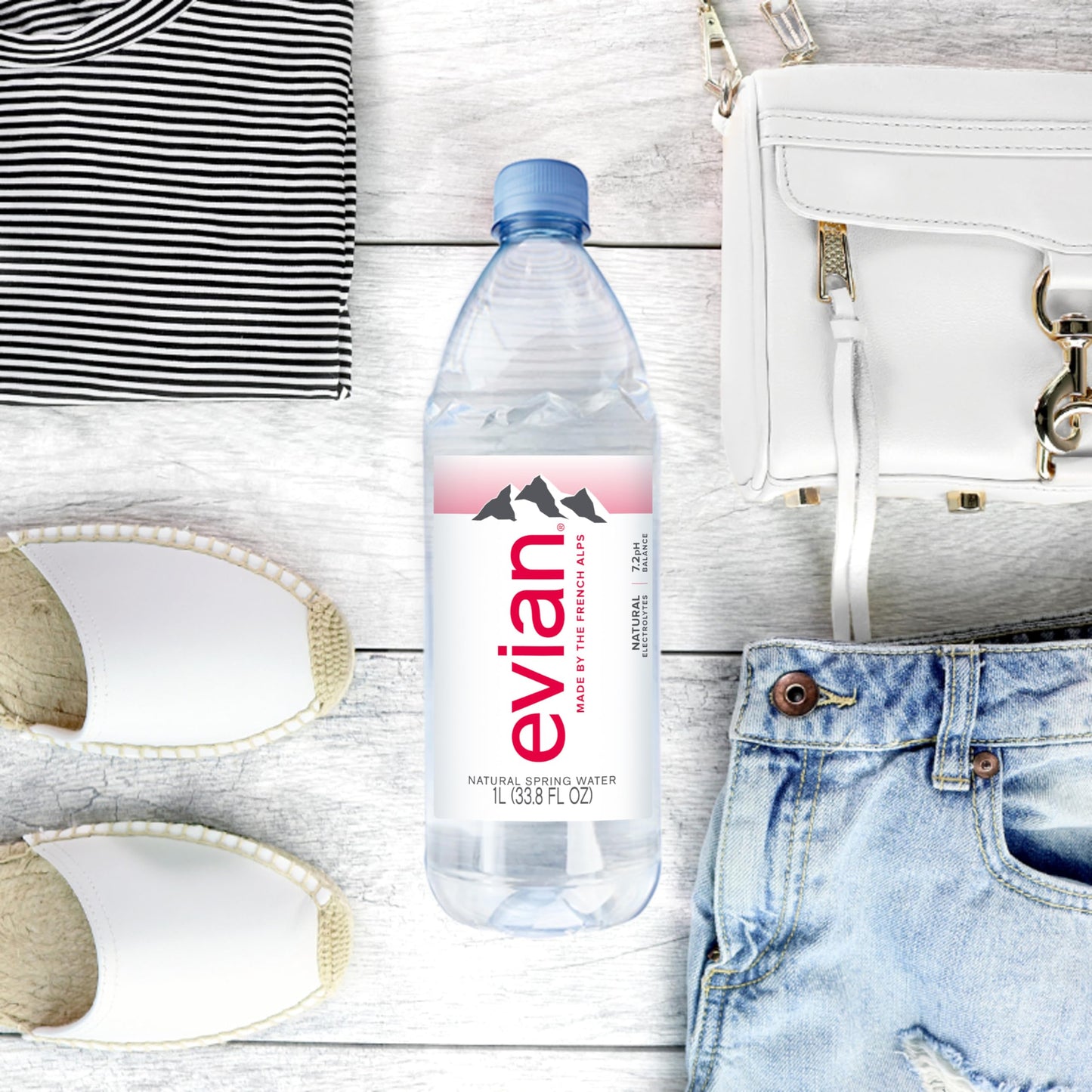 Evian Spring Water 1L Bottle, 12 Pack