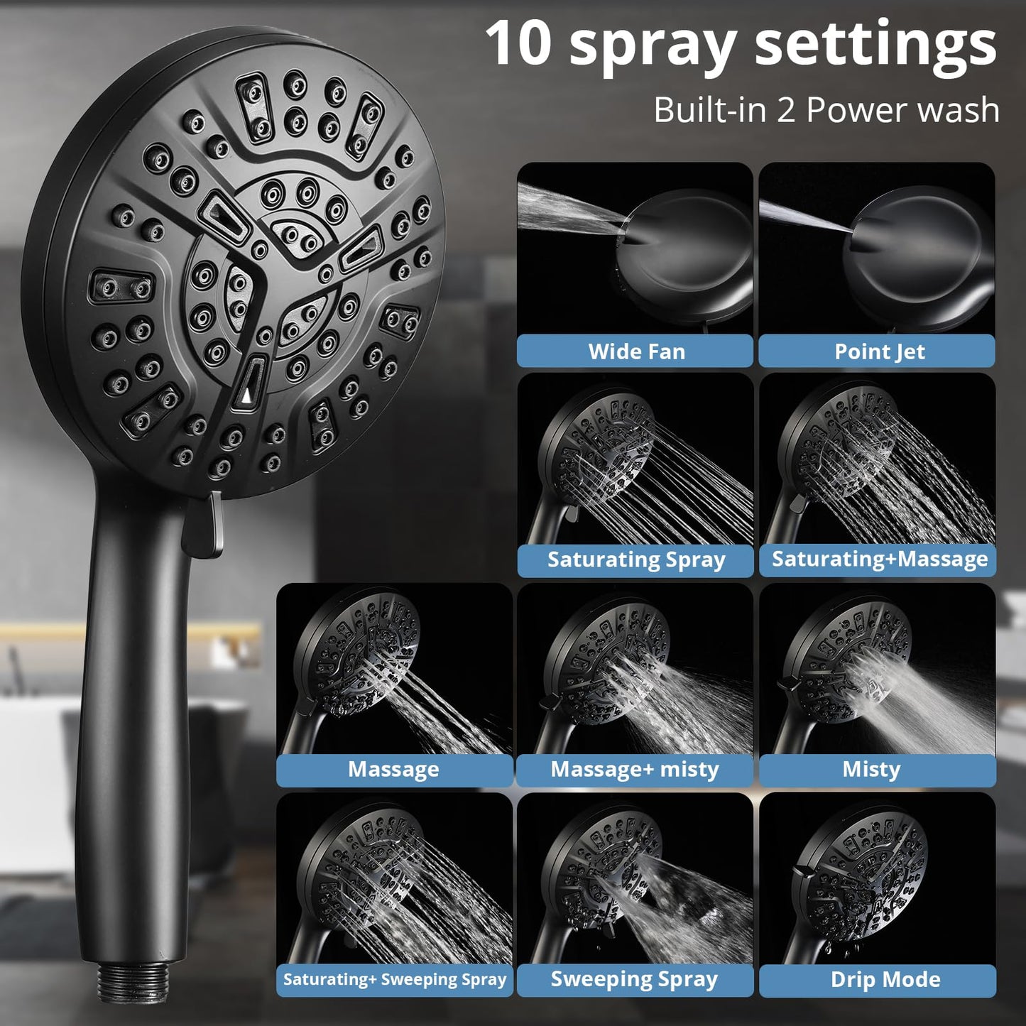 Rain Shower Head with Handheld Spray Combo