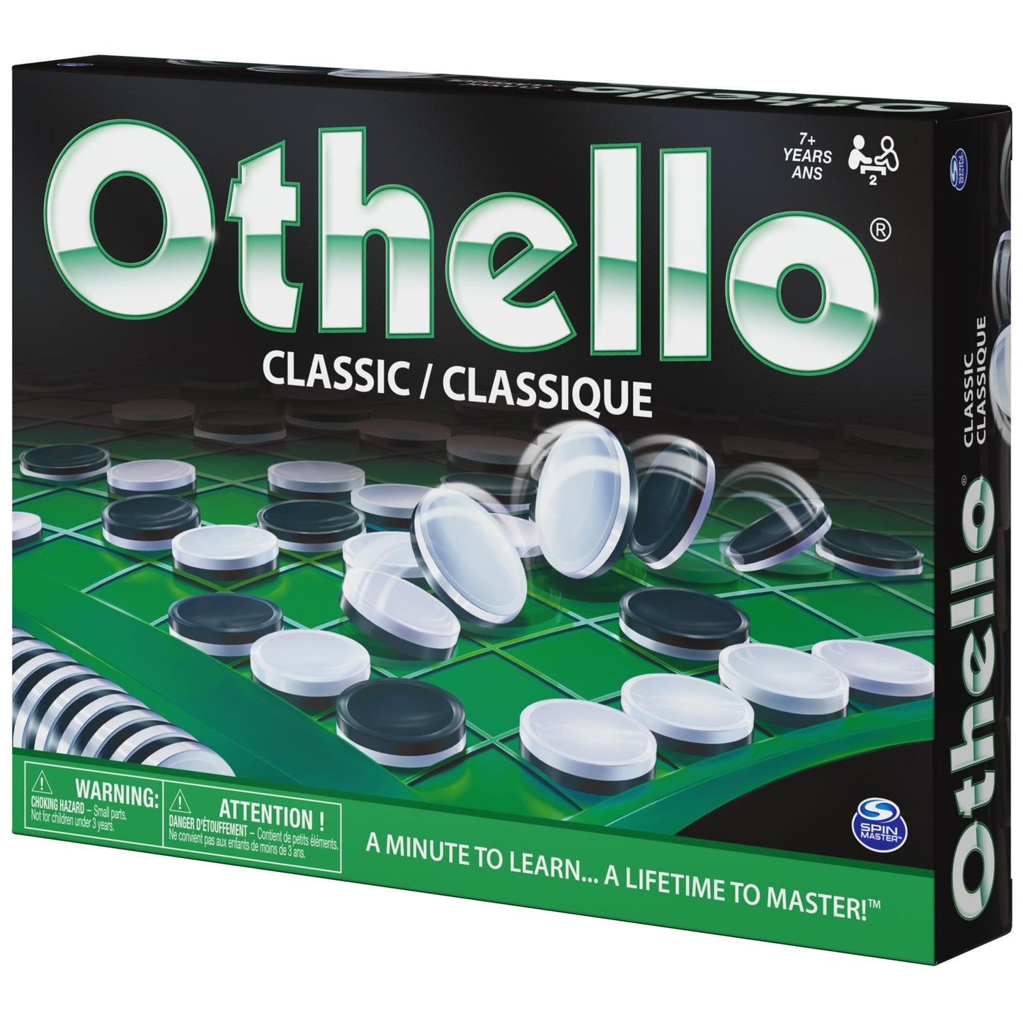 Spin Master Othello, Strategy Classic Family Board Game 2-Player Reversi Brain Teaser STEM Math Skills, for Adults and Kids Ages 7 and up