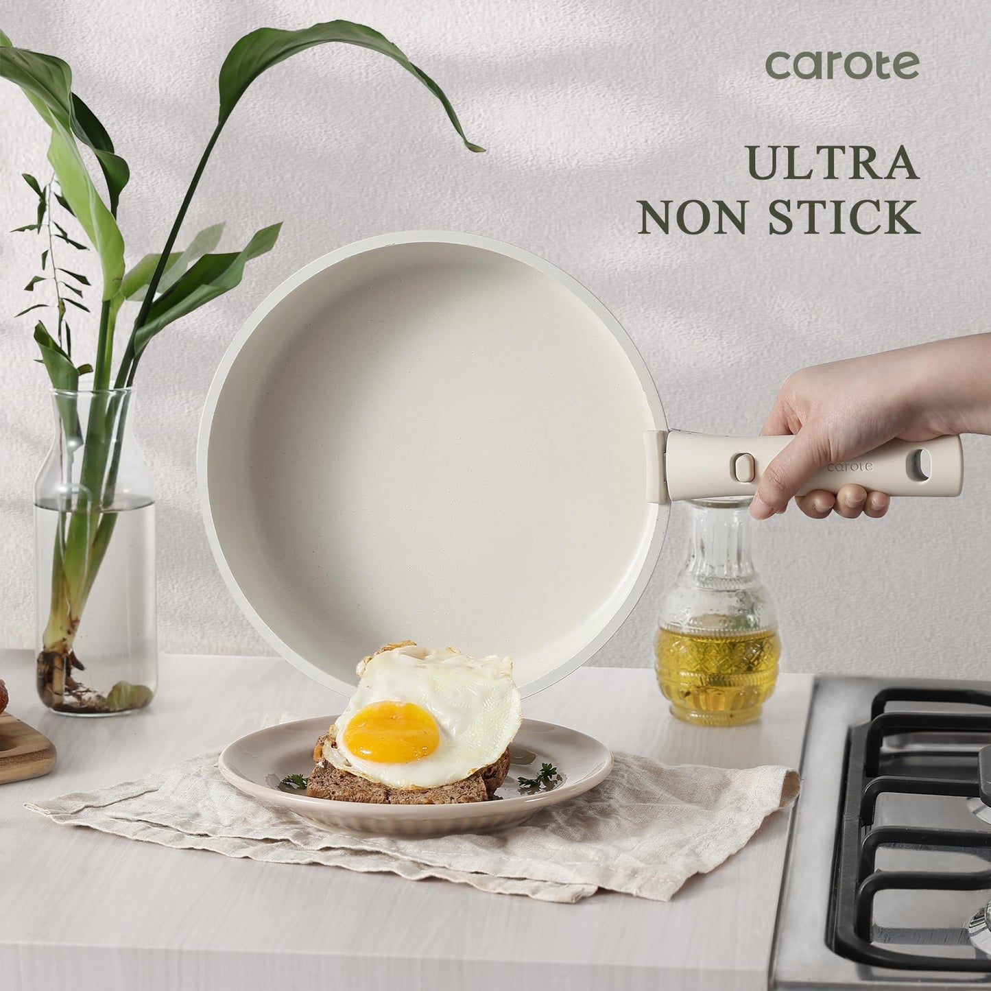 CAROTE 15-Piece Nonstick Cookware Set with Handles