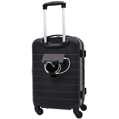 Wrangler Smart Luggage Set with Cup Holder, USB Port and Phone Holder, Black, 2 Piece Set
