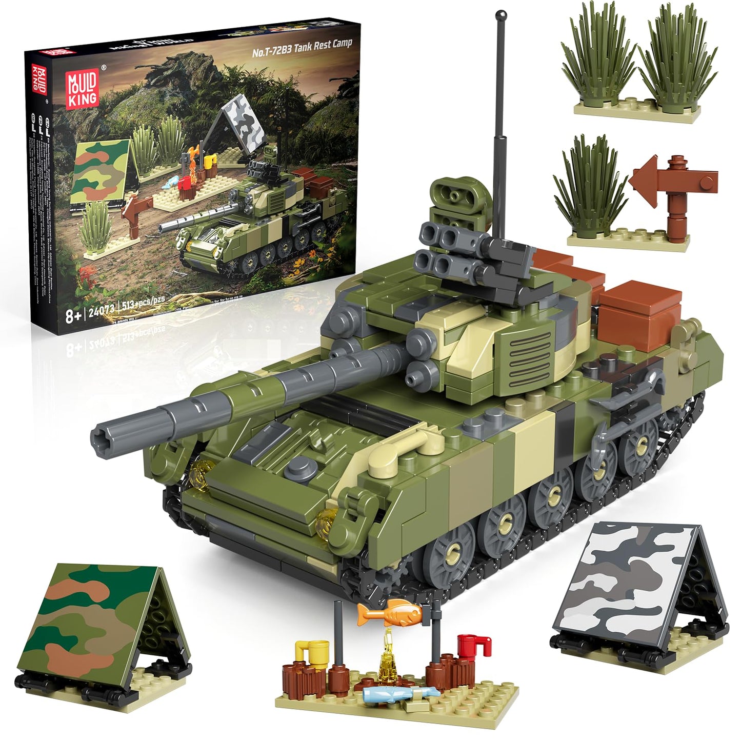 Mould King Military Tank Building Set with Accessories