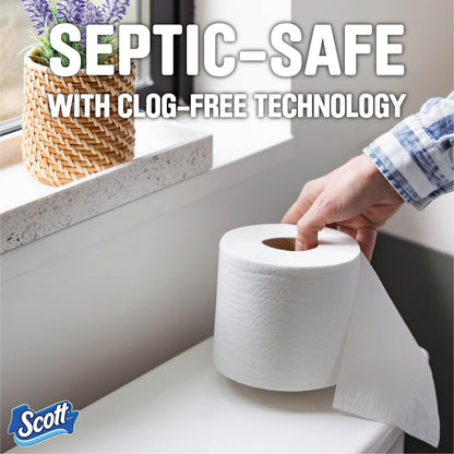 20 Rolls Scott Toilet Paper, Septic-Safe, 1-Ply