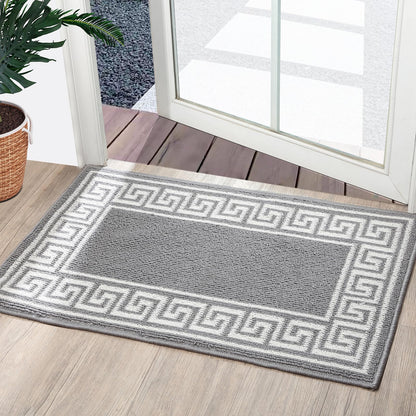Syalife Door Mat Indoor Doormat, Non-Slip Resist Dirt Entryway Rug Entrance Mat, Dog Door Mat, Super Absorbent Welcome mat for Muddy Wet Shoes and Paws, 24"x35", Grey 03