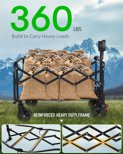 Collapsible Utility Wagon for Grocery and Camping