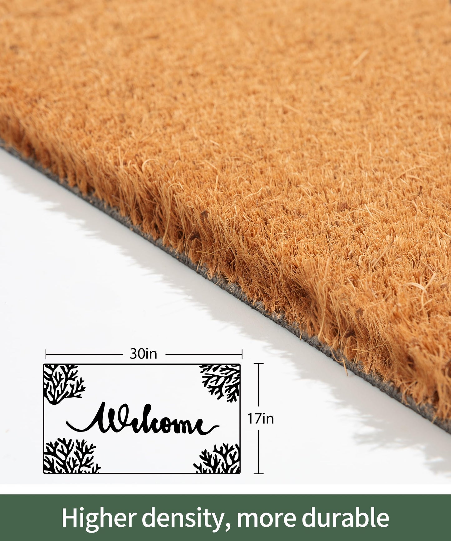 SUMGAR Welcome Mat Indoor Outdoor Coir Doormat Spring Entrance Inside Front Door Washable Cute Small Heavy Duty Backing Absorbent Waterproof Non Slip Costal Ocean Door Rug for Dog Friends Gift 17x30in