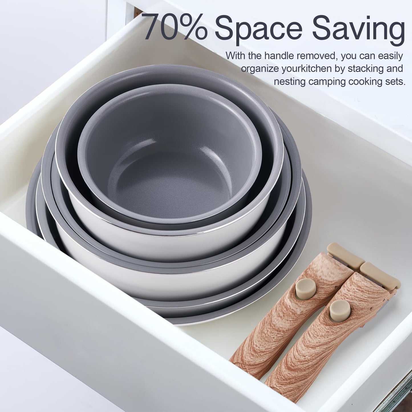 Nonstick Ceramic Cookware Set - 18 PCS