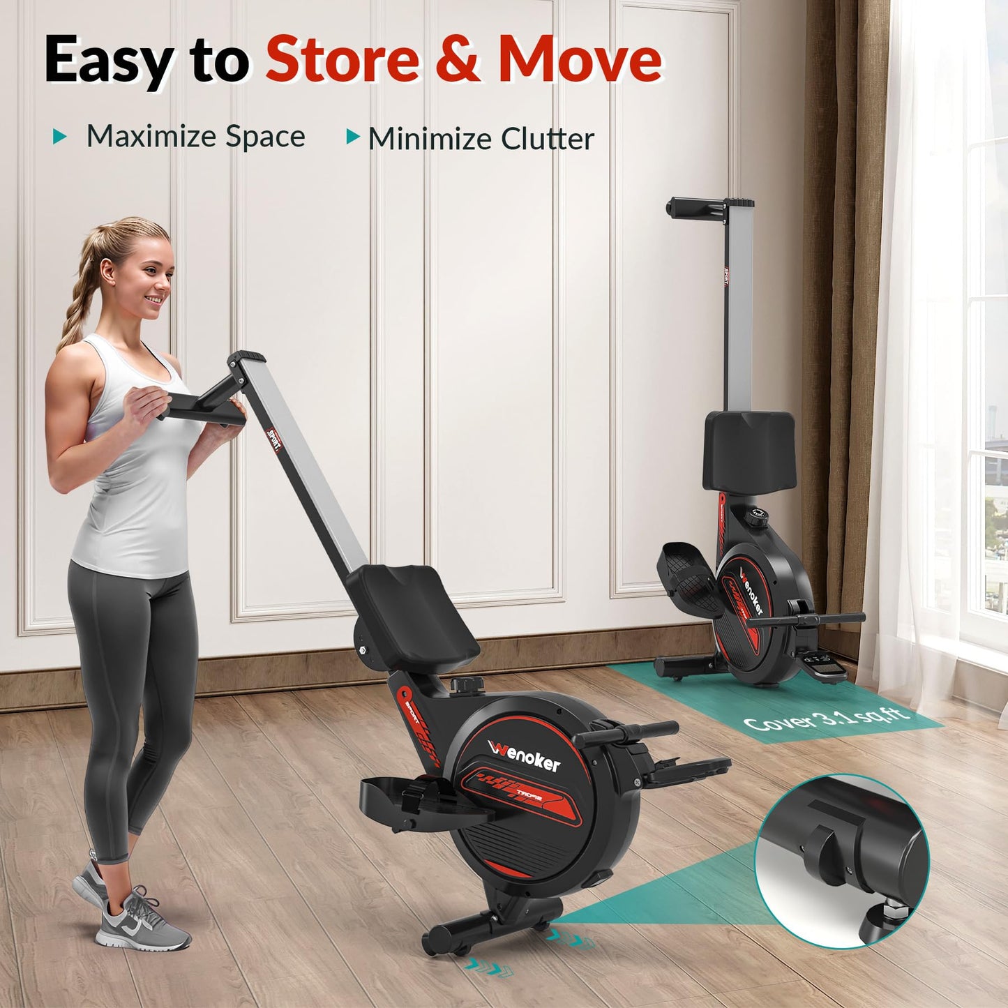 Rowing Machine,Wenoker Magnetic Rower Machine