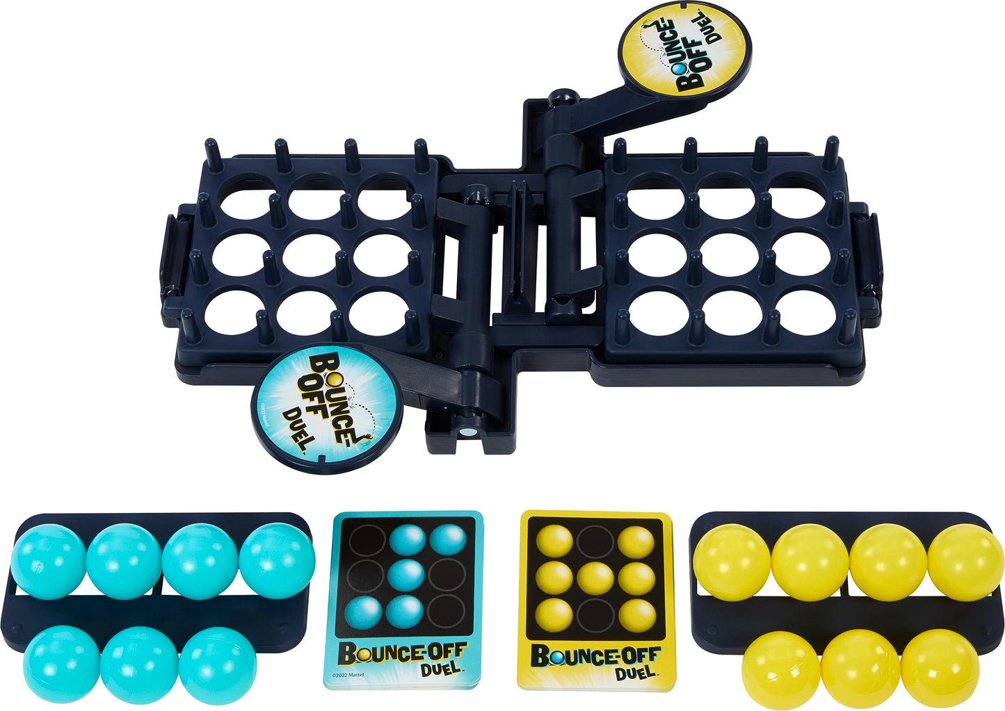 Mattel Games Bounce-Off Duel 2-Player Game for Kids, Teens, Families & Adults, Slam The Paddles & Balls Pop Out with Challenge Cards