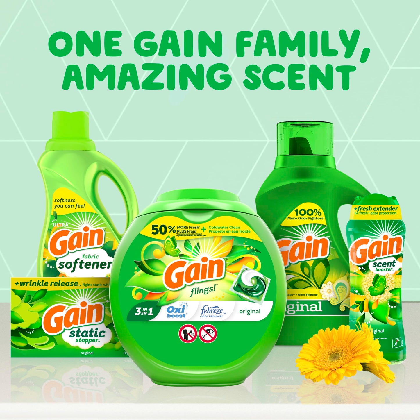 61 Loads Gain Liquid Laundry Detergent, Original Scent, 88 fl oz