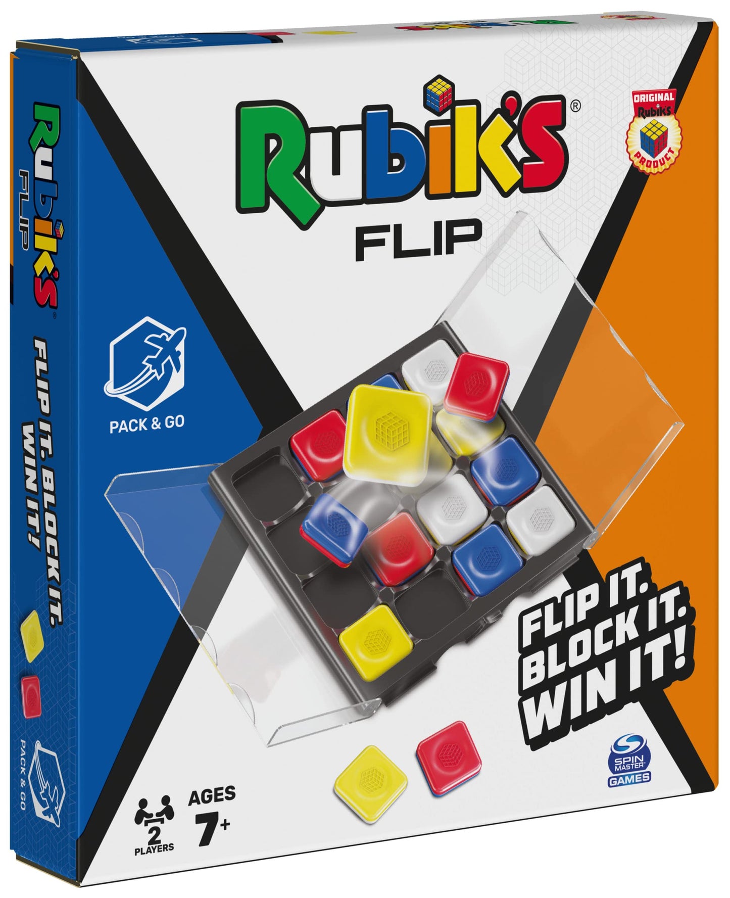 Rubik's Pack & Go, 3 Game Bundle Race Flip Capture 2-Player Sequence Board Games 3D Puzzle Travel Game Gift Set, for Adults & Kids Ages 7+ Amazon Exclusive