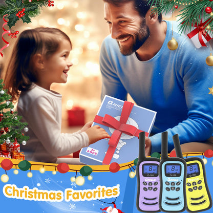 QNIGLO Kids Rechargeable Walkie Talkies 3 Pack