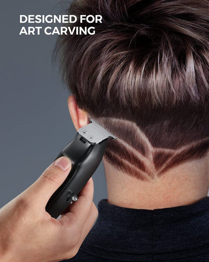 GLAKER Hair Trimmer for Men - Professional Clippers and Trimmers Set, Cordless Clippers for Hair Cutting, Rechargeable Barber Kit with T Blade Liner and Complete Guards Set for Men's Grooming