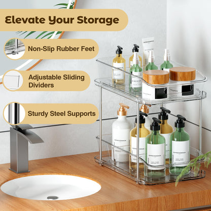 2-Tier Pull-Out Organizer for Cabinets