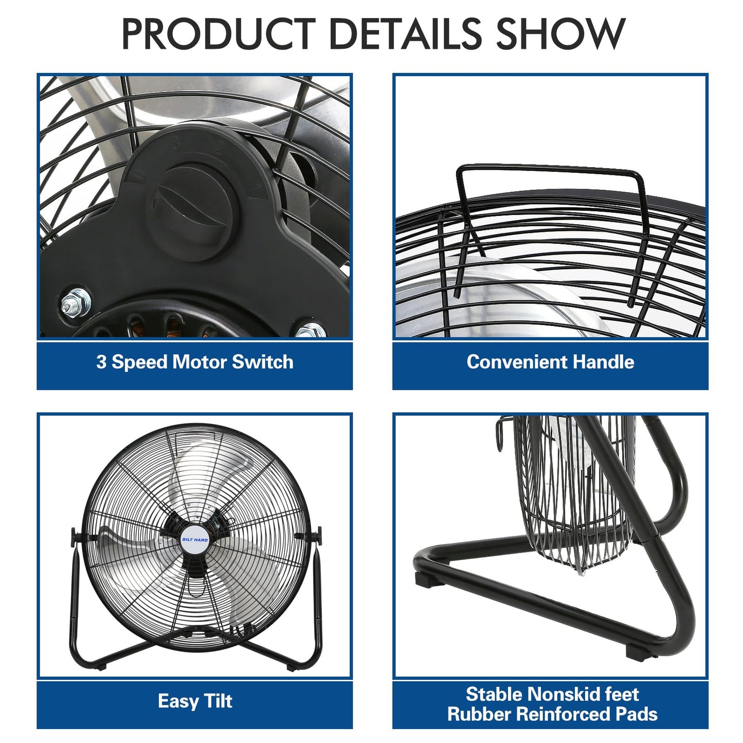 20" High Velocity Floor Fan by BILT HARD