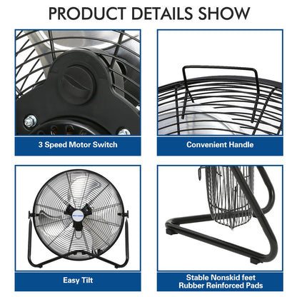 20" High Velocity Floor Fan by BILT HARD