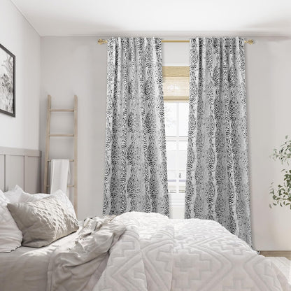 Elegant Black Curtains with Boho Medallion Pattern