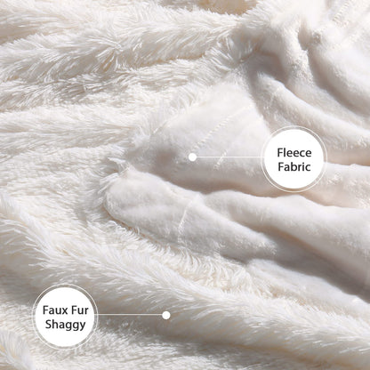 Fuzzy Faux Fur Throw Blanket 50" x 60"