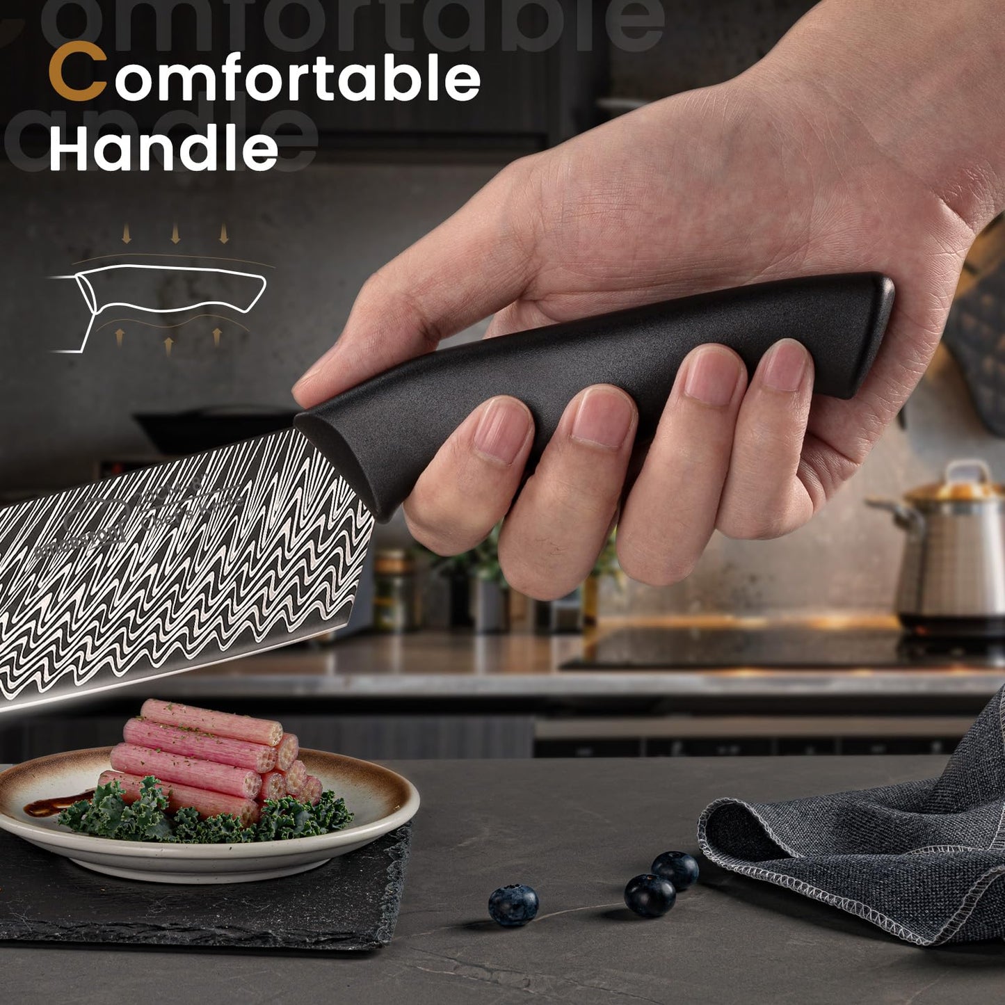 15-Piece Knife Set with Built-in Sharpener Block