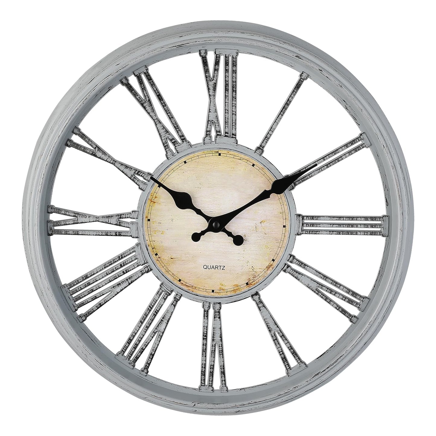Vintage Roman Numeral 12" Wall Clock - Grey
