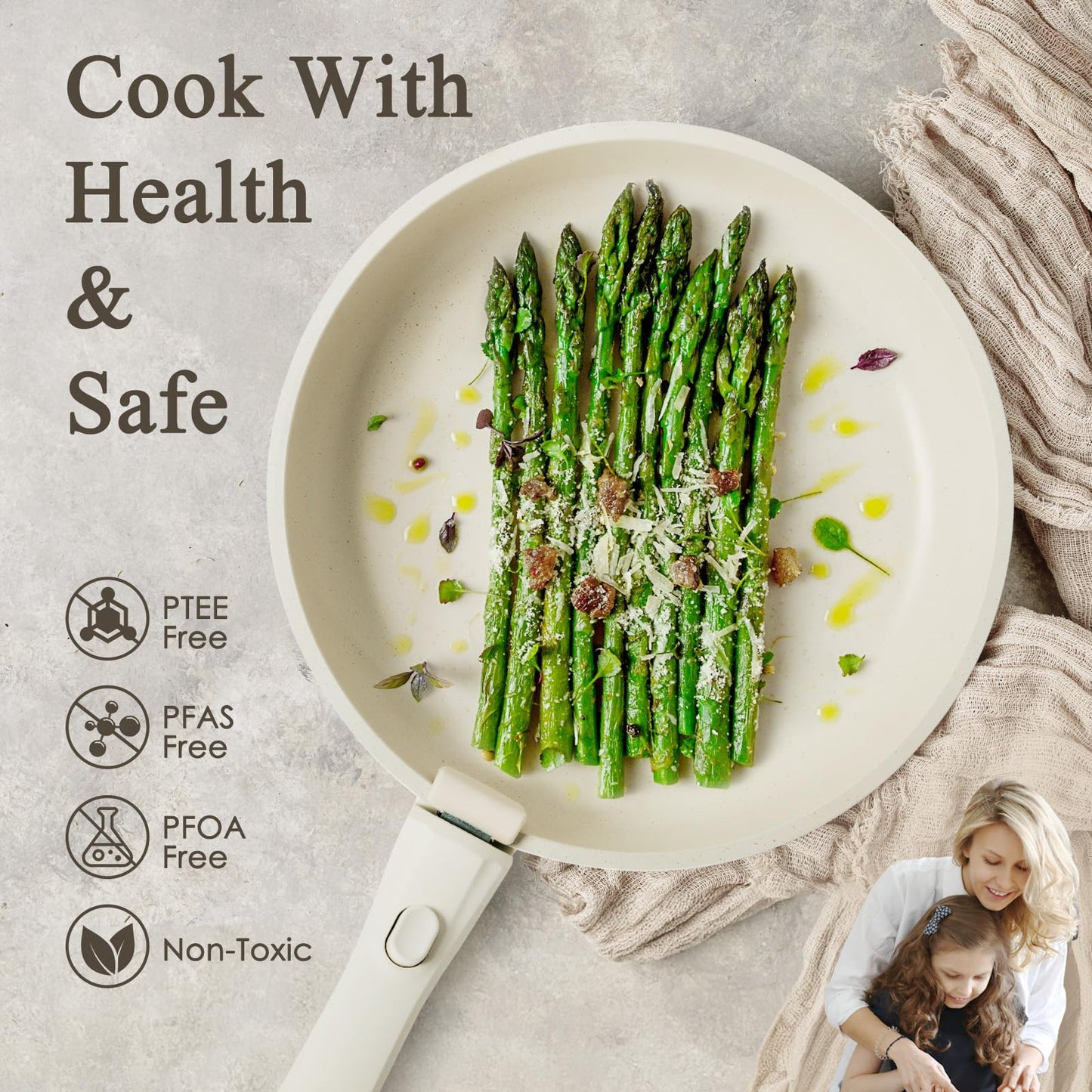 Non-Stick Pots and Pans Set with Removable Handles