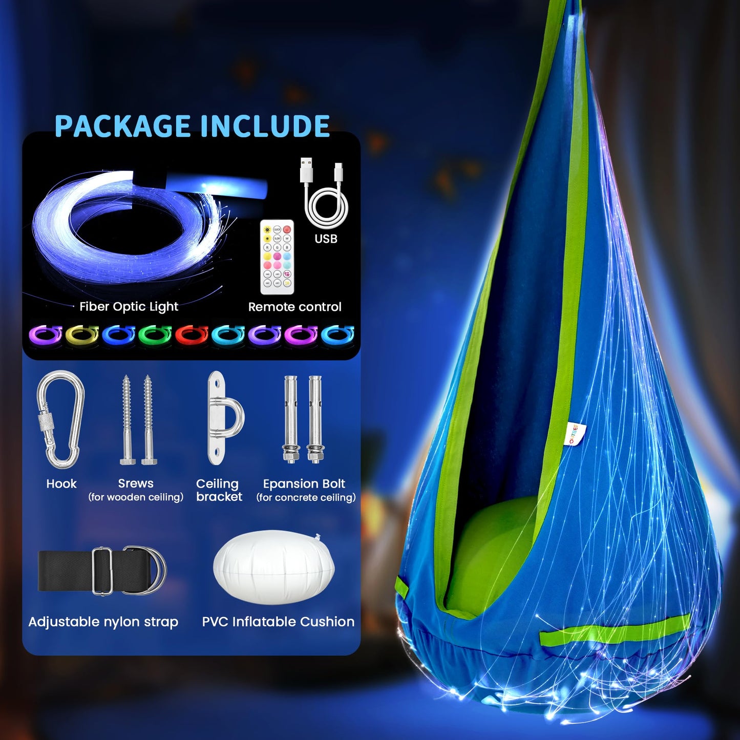 OUTREE Pod Swing with Fiber Optic Features