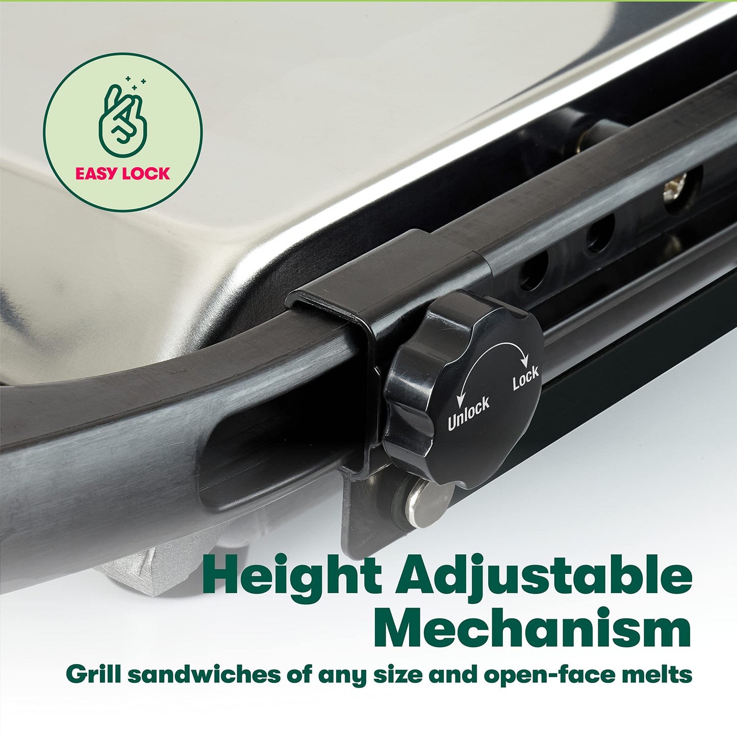 BELLA Panini Press, Sandwich Maker and Electric Indoor Grill with Double Nonstick Plates, Height Adjustable Lid and Removable Drip Tray, Stainless Steel