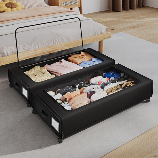 66L Under Bed Storage Organizer with Wheels