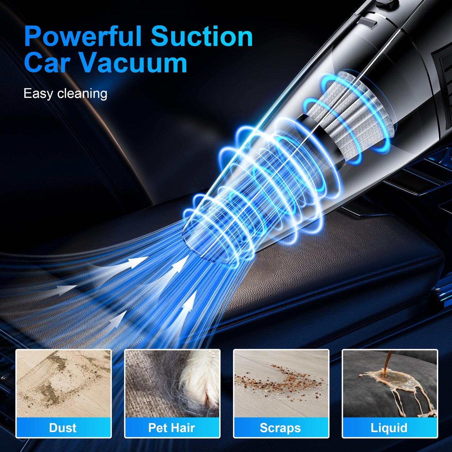 Portable 8000PA Handheld Car Vacuum Cleaner