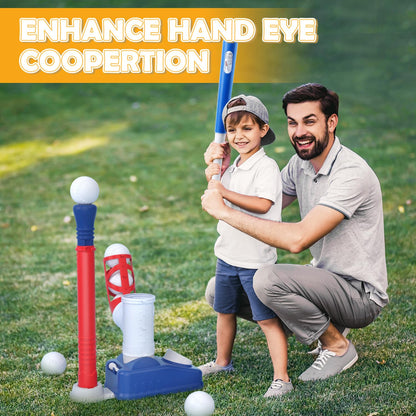 Kids Baseball Tee Set with Pitching Machine