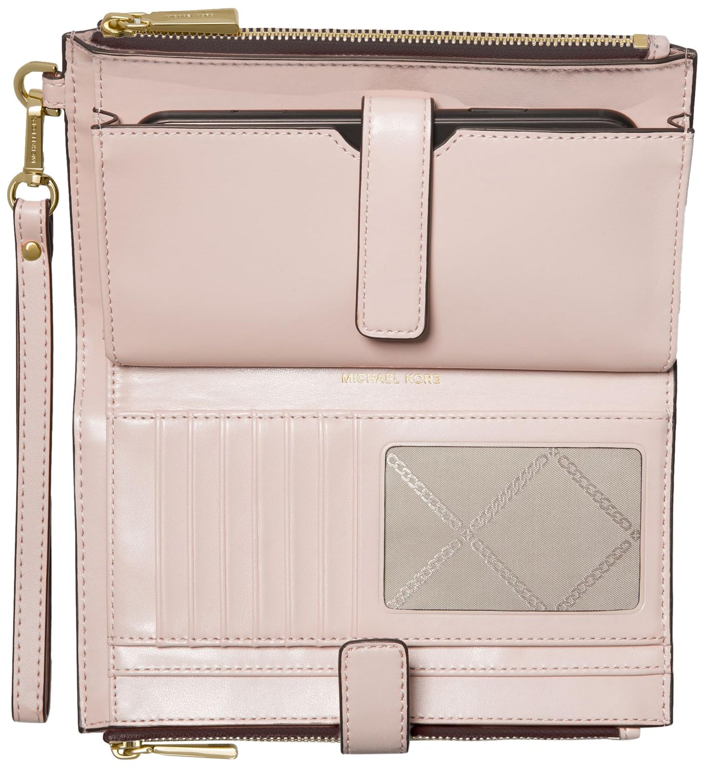 Michael Kors Jet Set Double Zip Wristlet - Brown/Pink