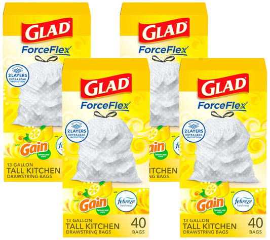 40 Count Glad ForceFlex Kitchen Trash Bags