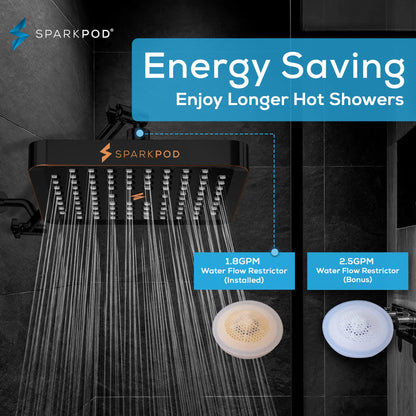 SparkPod High Pressure Rain Shower Head - 6 Inch